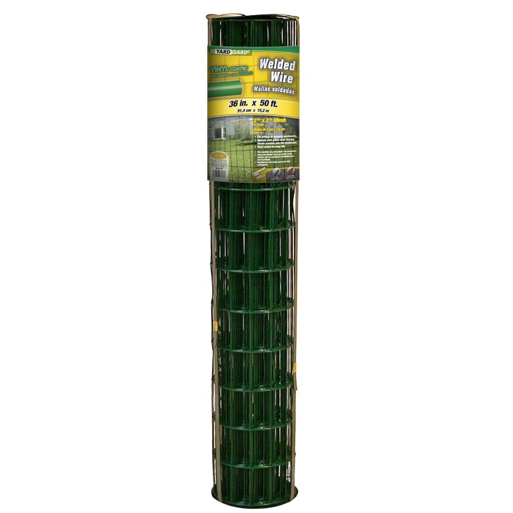 YardGard® 308351B Green Vinyl Coated Welded Wire Fence, 16-Gauge, 36" x 50'