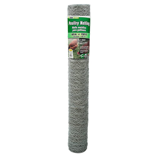 YardGard 308496B Galvanized Poultry Netting, 20-Gauge, 2" Mesh, 48" x 150'